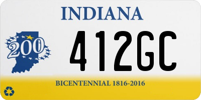 IN license plate 412GC