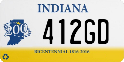 IN license plate 412GD