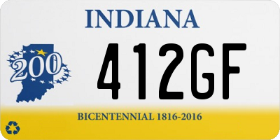 IN license plate 412GF