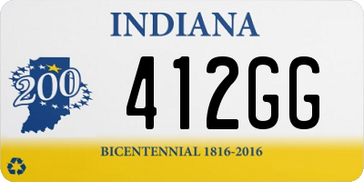 IN license plate 412GG