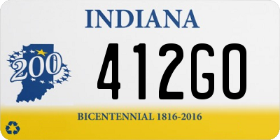 IN license plate 412GO