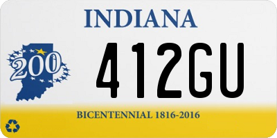 IN license plate 412GU