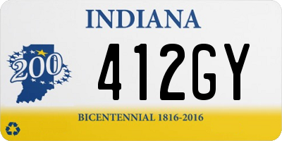 IN license plate 412GY