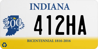 IN license plate 412HA