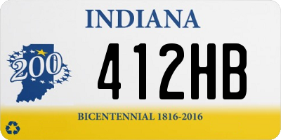 IN license plate 412HB