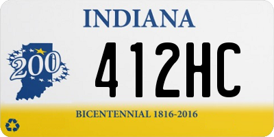 IN license plate 412HC