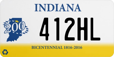 IN license plate 412HL