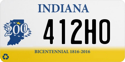 IN license plate 412HO