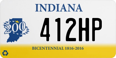 IN license plate 412HP