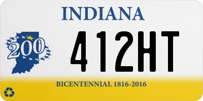 IN license plate 412HT