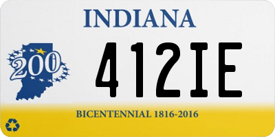 IN license plate 412IE