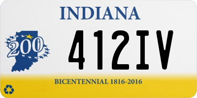 IN license plate 412IV