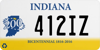 IN license plate 412IZ