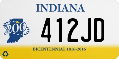 IN license plate 412JD