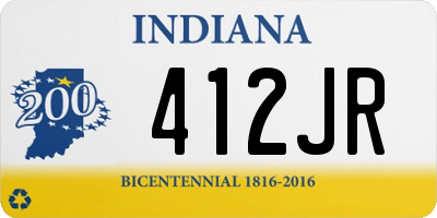 IN license plate 412JR