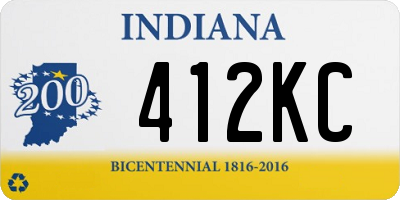 IN license plate 412KC