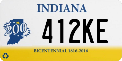 IN license plate 412KE