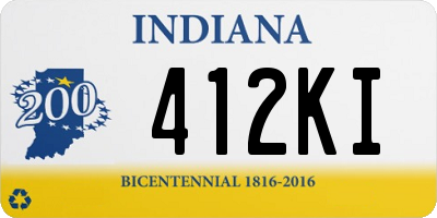 IN license plate 412KI