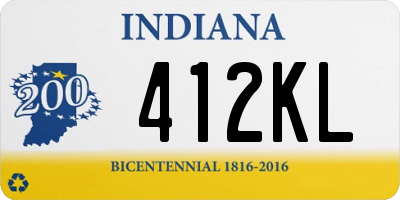 IN license plate 412KL