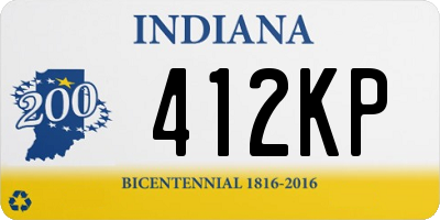 IN license plate 412KP