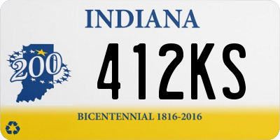 IN license plate 412KS