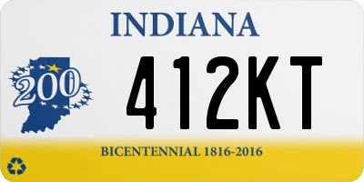 IN license plate 412KT