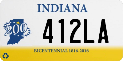 IN license plate 412LA