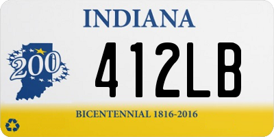 IN license plate 412LB