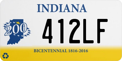 IN license plate 412LF