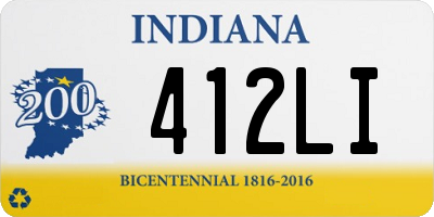 IN license plate 412LI