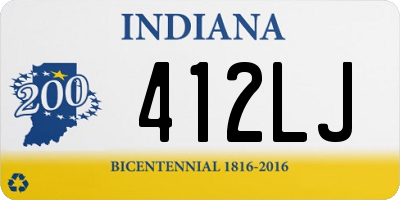 IN license plate 412LJ