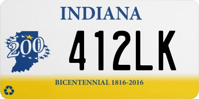 IN license plate 412LK