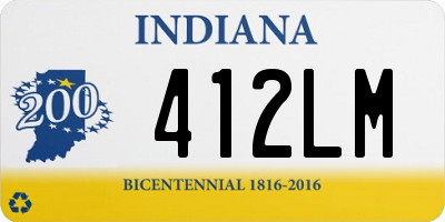 IN license plate 412LM