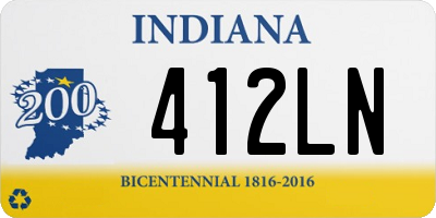 IN license plate 412LN