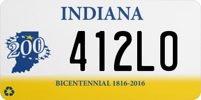 IN license plate 412LO