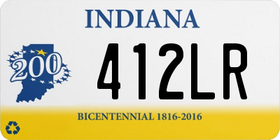 IN license plate 412LR