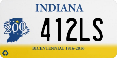 IN license plate 412LS