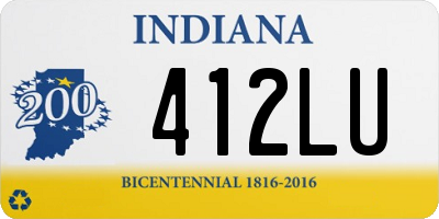 IN license plate 412LU