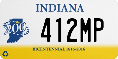 IN license plate 412MP