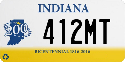 IN license plate 412MT