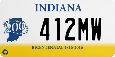 IN license plate 412MW