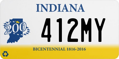 IN license plate 412MY