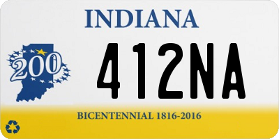 IN license plate 412NA