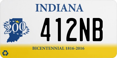 IN license plate 412NB