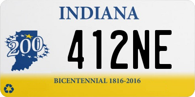 IN license plate 412NE