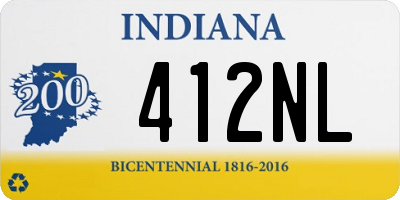 IN license plate 412NL