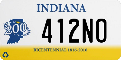 IN license plate 412NO