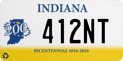 IN license plate 412NT