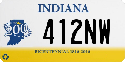 IN license plate 412NW