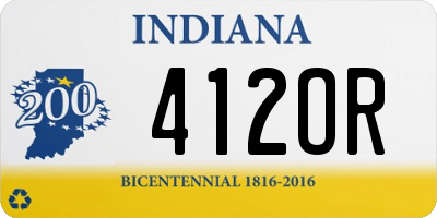 IN license plate 412OR